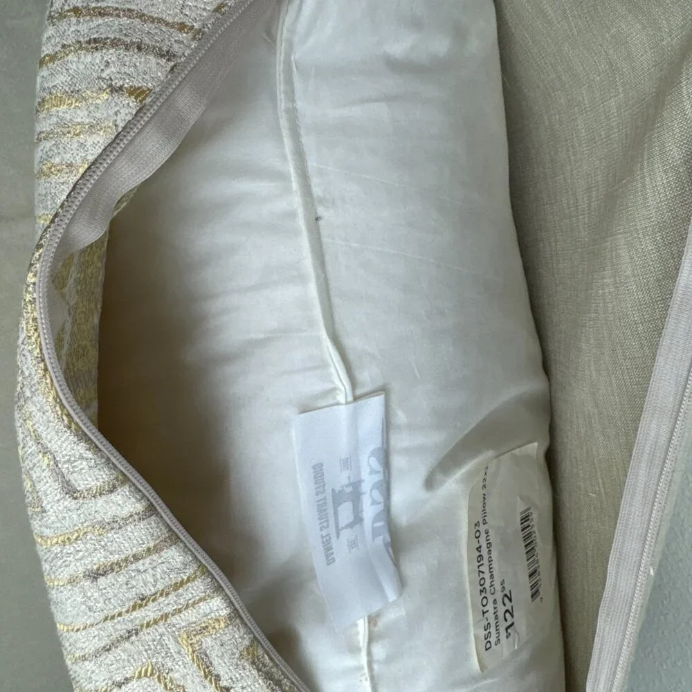 NEW  Daniel Stuart Studio PREMIUM Craftsmansship Pillow Sumatra Champagne